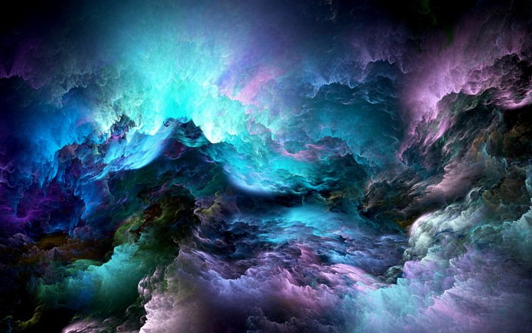 облака, космос, абстракция, графика, туманность, красочные, 3д, clouds, space, abstraction, graphics, nebula, colorful, 3d