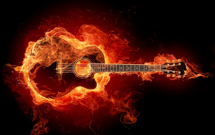 гитара, огонь, струны, рок, гитарный риф, guitar, fire, strings, rock, guitar riff