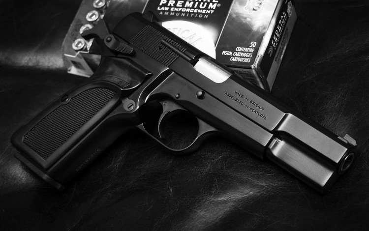 оружие, пистолет, чёрно-белое, браунинг, weapons, gun, black and white, browning