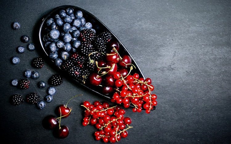 ягоды, вишня, черника, ежевика, смородина, berries, cherry, blueberries, blackberry, currants
