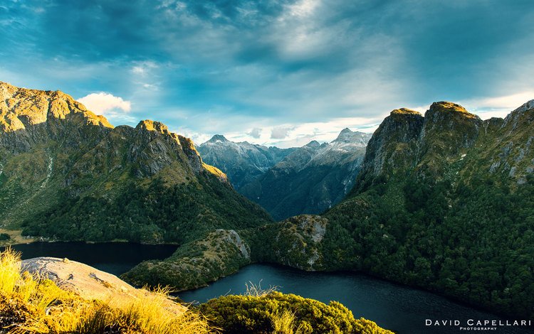 озеро, река, горы, природа, пейзаж, новая зеландия, национальный парк фьордленд, david capellari, lake, river, mountains, nature, landscape, new zealand, the fiordland national park