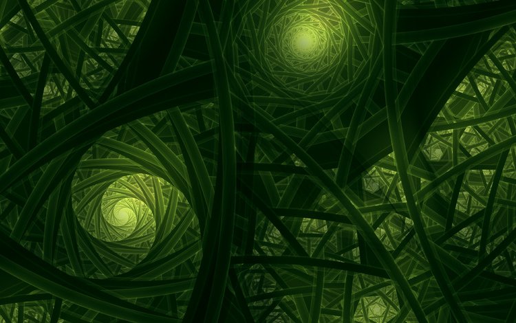 абстракция, зелёный, цвет, форма, фрактал, abstraction, green, color, form, fractal