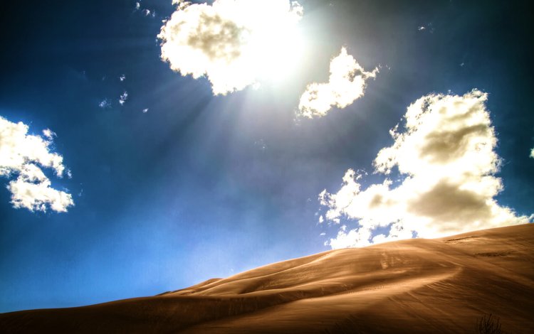 небо, облака, песок, пустыня, дюны, колорадо, солнечный свет, the sky, clouds, sand, desert, dunes, colorado, sunlight