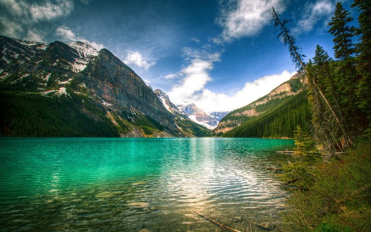 небо, озеро, горы, природа, пейзаж, канада, банф, луиз, the sky, lake, mountains, nature, landscape, canada, banff, louise
