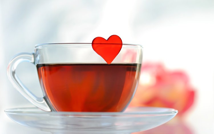 сердечко, сердце, любовь, блюдце, чашка, чай, heart, love, saucer, cup, tea
