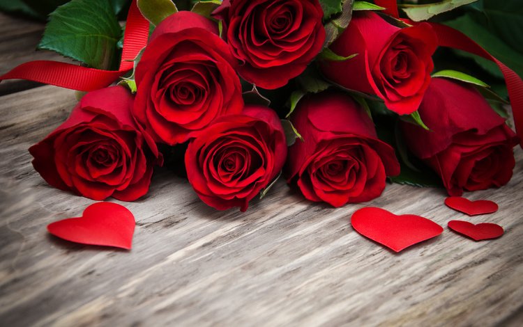 цветы, бутоны, розы, красные, букет, сердечки, flowers, buds, roses, red, bouquet, hearts