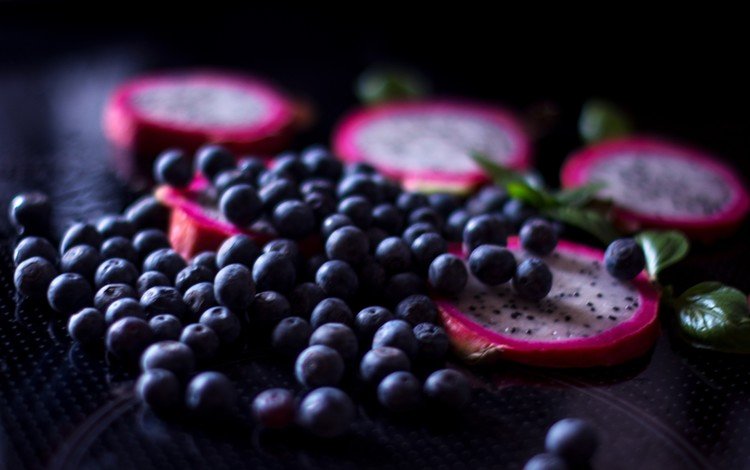фрукты, ягоды, черника, питайя, fruit, berries, blueberries, pitaya