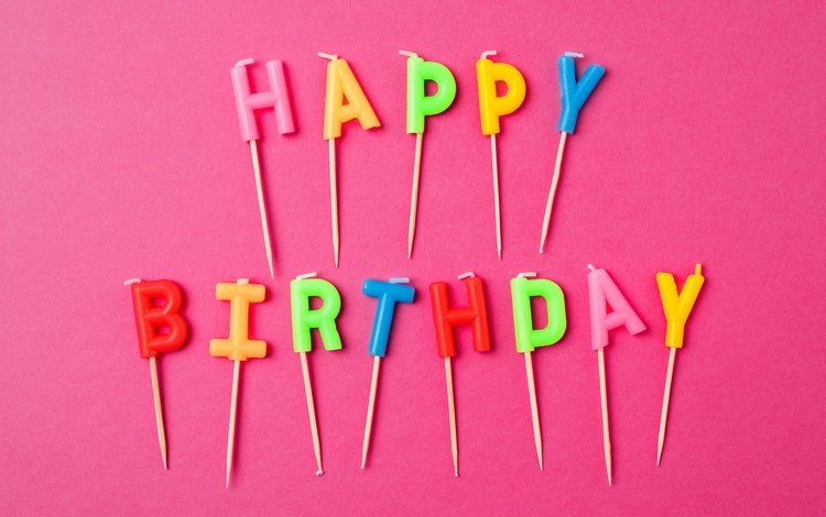 свечи, буквы, день рождения, розовый фон, candles, letters, birthday, pink background