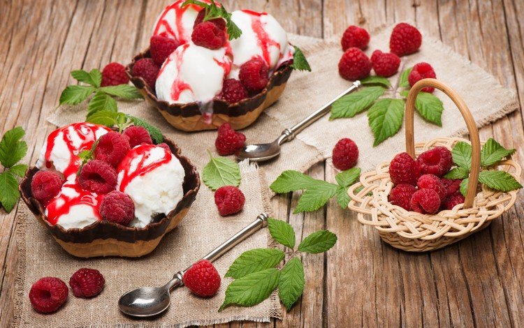 малина, мороженое, ягоды, десерт, raspberry, ice cream, berries, dessert