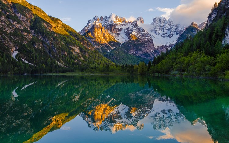 озеро, горы, природа, отражение, пейзаж, альпы, cortina d'ampezzo, lake, mountains, nature, reflection, landscape, alps