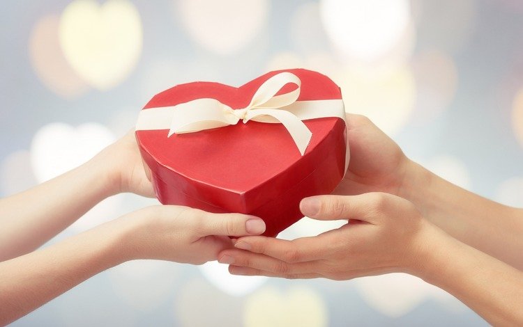 руки, подарок, день святого валентина, 14 февраля, hands, gift, valentine's day, 14 feb