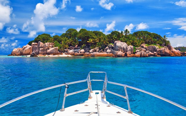 море, пляж, яхта, остров, тропики, сейшелы, sea, beach, yacht, island, tropics, seychelles