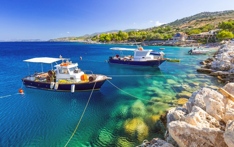 море, лодки, греция, 4, sea, boats, greece