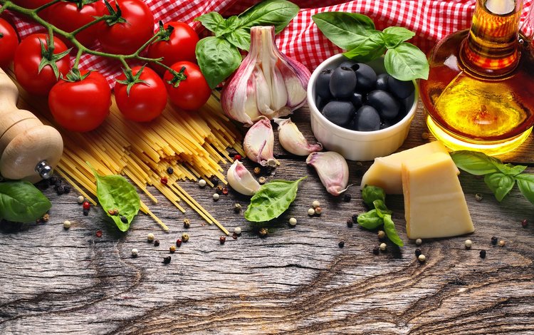 сыр, овощи, помидоры, оливки, перец, маслины, чеснок, лапша, паста, pasta, cheese, vegetables, tomatoes, olives, pepper, garlic, noodles