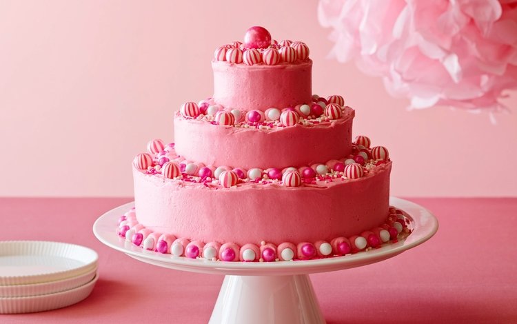 конфеты, розовый, торт, торты, многоярусный, candy, pink, cake, cakes