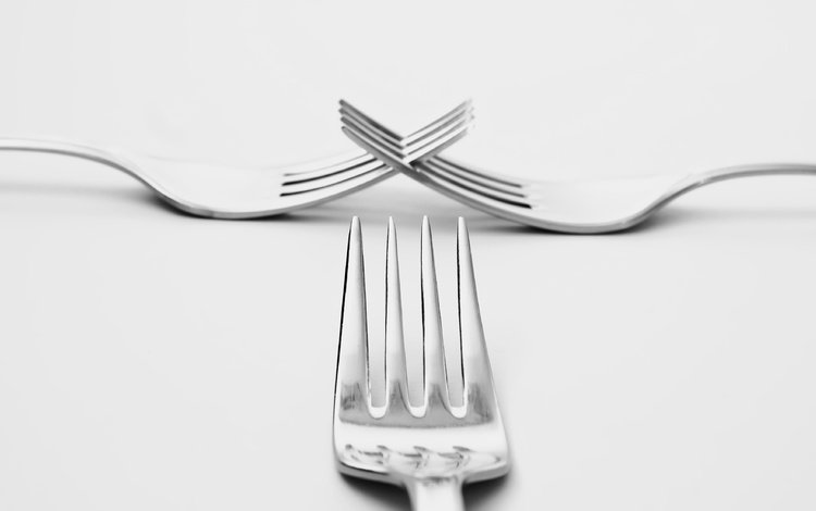 макро, фон, чёрно-белое, вилки, macro, background, black and white, fork