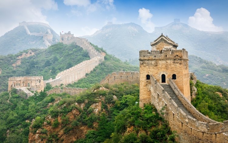 небо, горы, стена, китай, the sky, mountains, wall, china