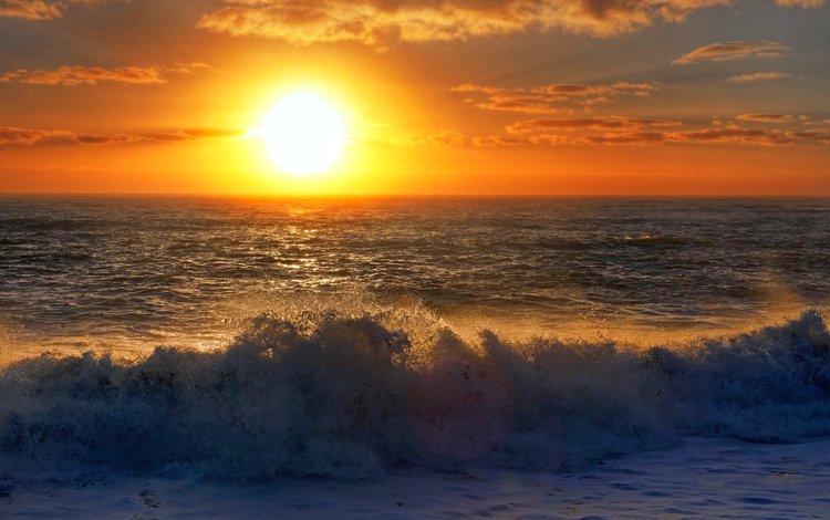 волны, закат, море, 17, wave, sunset, sea