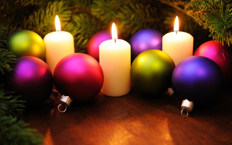 свечи, новый год, шары, рождество, елочные игрушки, candles, new year, balls, christmas, christmas decorations