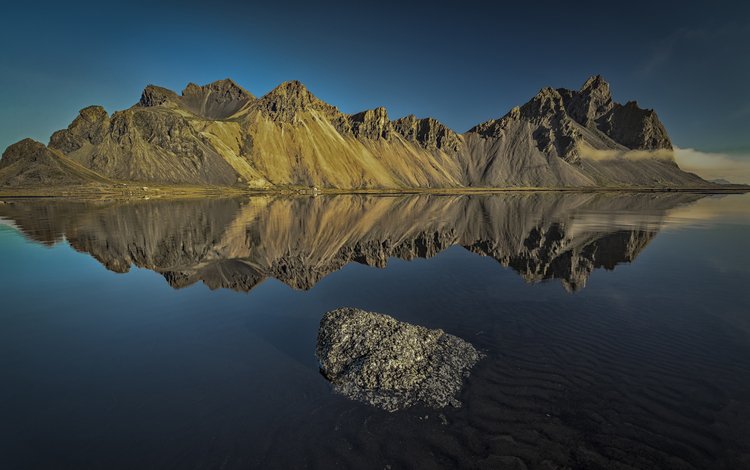 озеро, горы, отражение, пейзаж, исландия, etienne ruff, lake, mountains, reflection, landscape, iceland