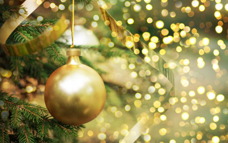 новый год, елка, блики, шар, рождество, new year, tree, glare, ball, christmas