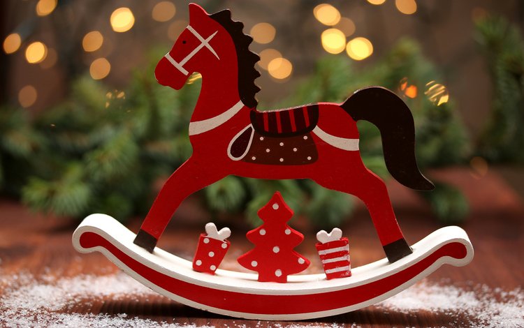 новый год, елка, рождество, лошадка, new year, tree, christmas, horse