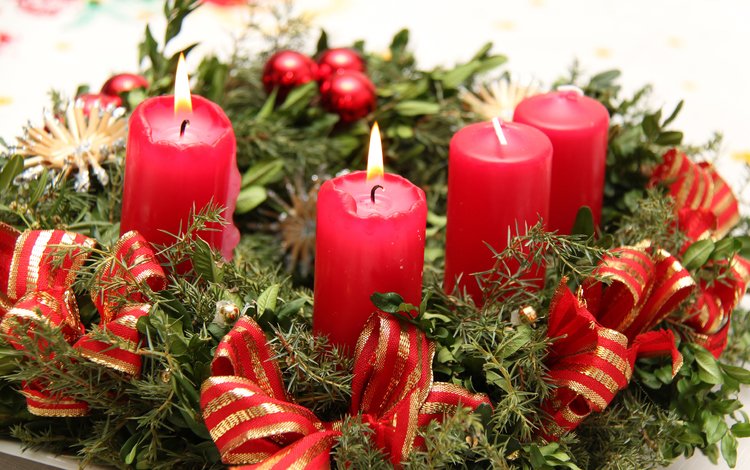 свечи, новый год, рождество, венок, candles, new year, christmas, wreath