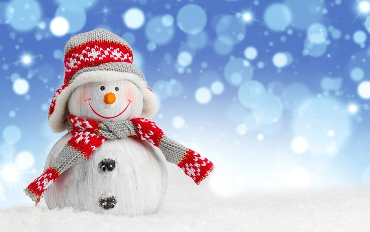 снег, зима, снеговик, шапка, фигурка, шарф, snow, winter, snowman, hat, figure, scarf