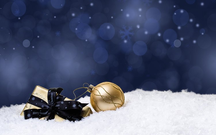 снег, новый год, подарки, шар, рождество, snow, new year, gifts, ball, christmas