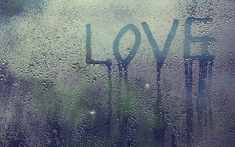капли, буквы, дождь, стекло, капли воды, влюбленная, drops, letters, rain, glass, water drops, love
