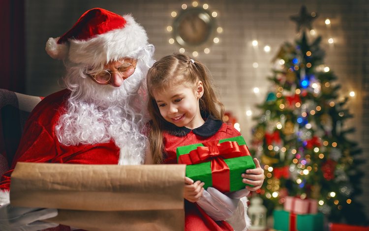 новый год, елка, подарки, девочка, дед мороз, рождество, new year, tree, gifts, girl, santa claus, christmas