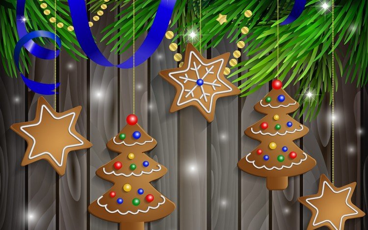 новый год, елка, вектор, рождество, печенье, new year, tree, vector, christmas, cookies