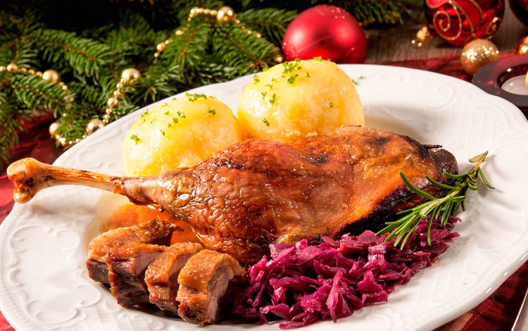 новый год, мясо, рождество, курица, гарнир, new year, meat, christmas, chicken, garnish