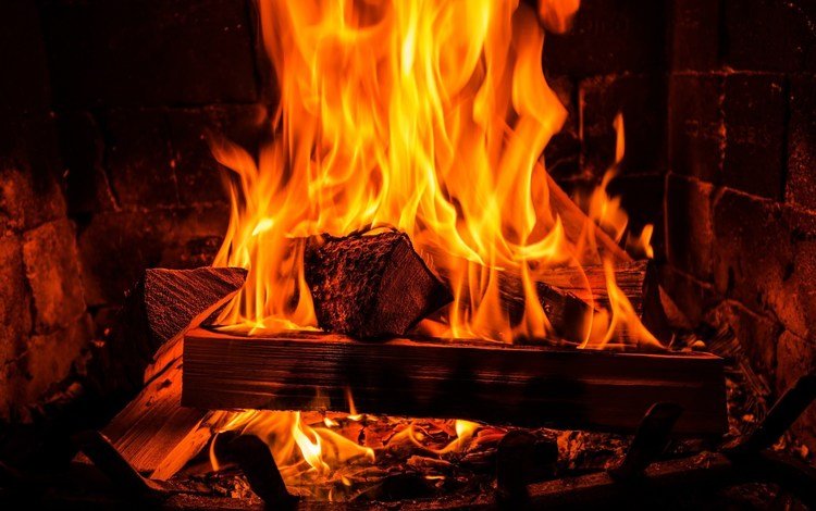 пламя, огонь, камин, дрова, flame, fire, fireplace, wood