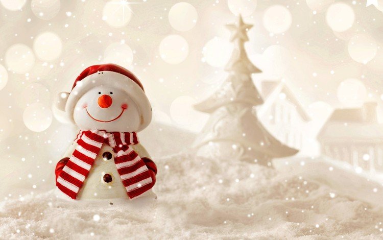 снег, новый год, елка, снеговик, рождество, snow, new year, tree, snowman, christmas