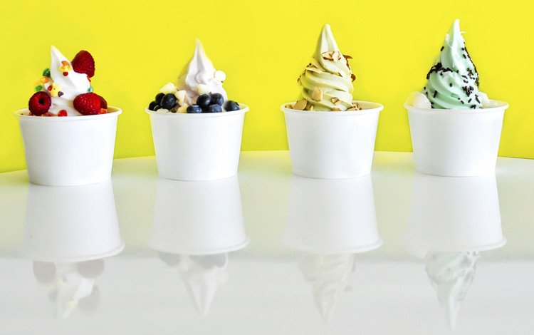 мороженое, ягоды, десерт, йогурт, ice cream, berries, dessert, yogurt