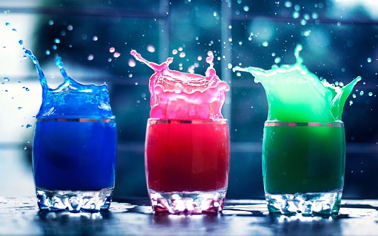 вода, брызги, всплеск, стаканы, окрас, water, squirt, splash, glasses, color