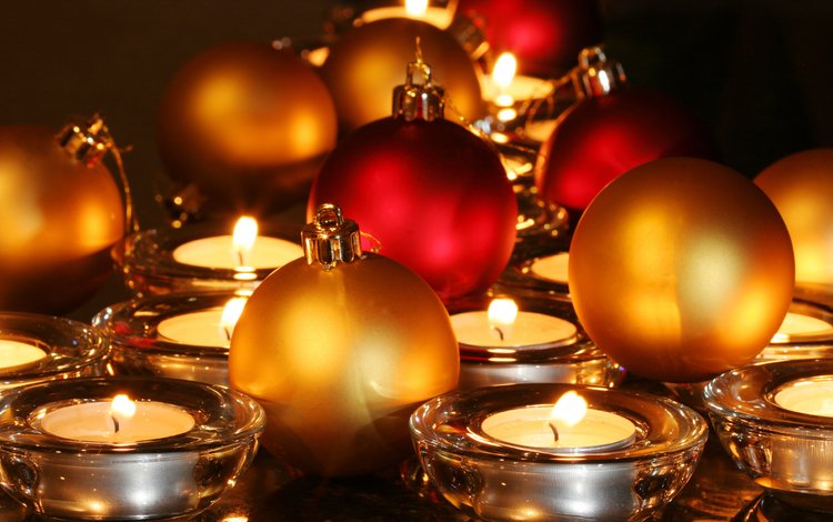 свечи, новый год, шары, рождество, candles, new year, balls, christmas