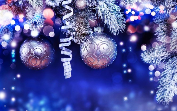 новый год, ветки ели, шары, ветви, шарики, игрушки, праздник, рождество, мишура, новогоднее украшение, christmas decoration, new year, fir-tree branches, balls, branch, toys, holiday, christmas, tinsel