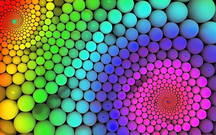 шары, радуга, шарики, круги, спираль, вихрь, иллюзия, balls, rainbow, circles, spiral, vortex, illusion