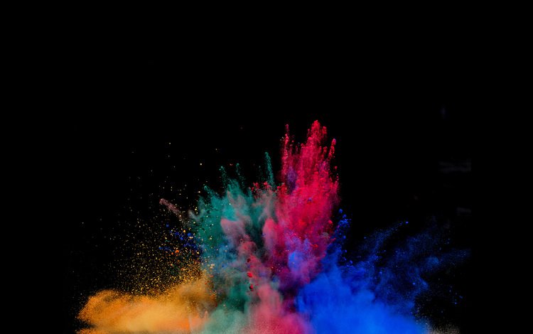 разноцветный, черный фон, взрыв, цветной, порошок, colorful, black background, the explosion, color, powder