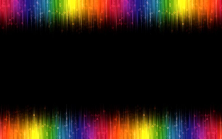 линии, радуга, черный фон, line, rainbow, black background
