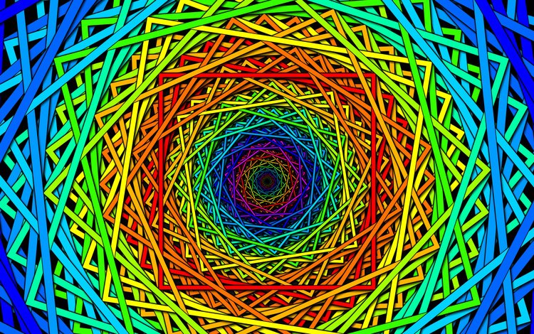 линии, плетение, узор, цвет, радуга, разноцветный, сетка, спираль, фрактал, line, netting, pattern, color, rainbow, colorful, mesh, spiral, fractal