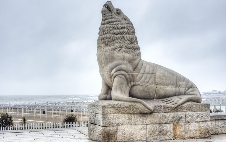 статуя, аргентина, морской лев, буэнос-айрес, mar del plata, statue, argentina, sea lion, buenos aires