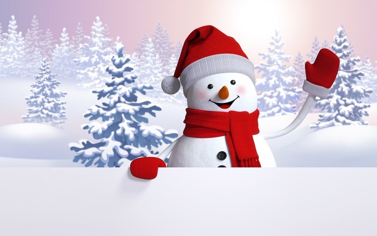 снег, новый год, зима, снеговик, елки, рождество, snow, new year, winter, snowman, tree, christmas