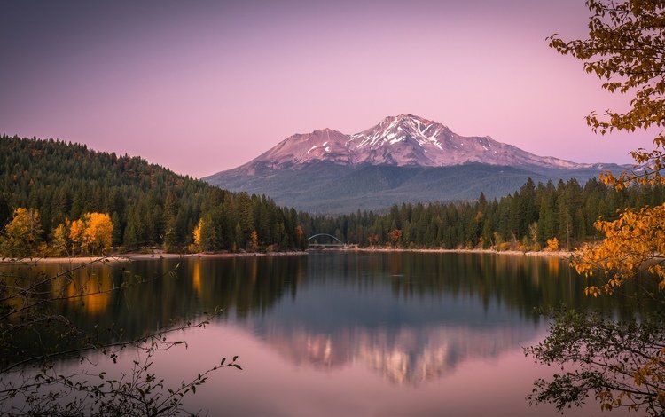 озеро, горы, отражение, осень, гладь, lake, mountains, reflection, autumn, surface