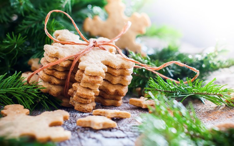 новый год, праздник, печенье, декор, ветка ели, new year, holiday, cookies, decor, spruce branch