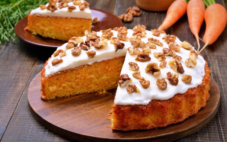 сладкое, торт, десерт, морковь, грецкие орехи, крем, sweet, cake, dessert, carrots, walnuts, cream