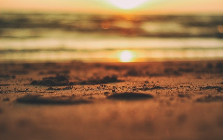 солнце, закат, песок, пляж, боке, the sun, sunset, sand, beach, bokeh