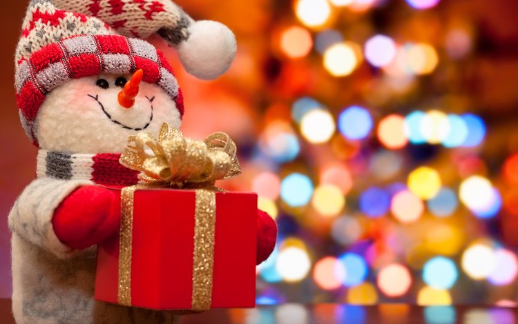 новый год, снеговик, подарок, праздник, рождество, коробка, new year, snowman, gift, holiday, christmas, box